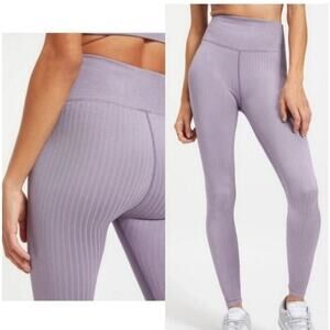 NWT Good American Women's Dusty Violet Ribbed High-Waist Leggings, Size 5/6